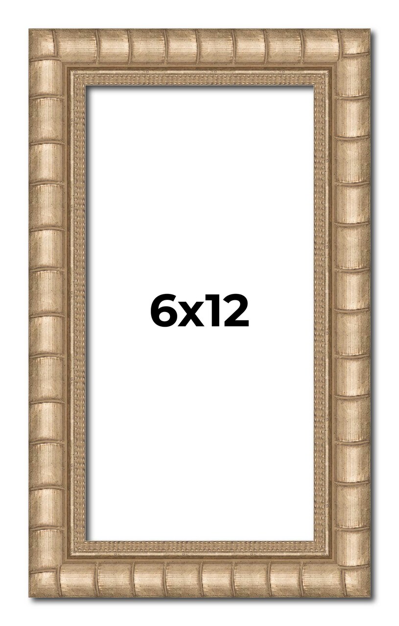 6x12 Modern Bamboo Picture Frame with UV-Resistant Acrylic & Acid Free Backing, Available in 5 Finishes - Gold, Silver, Brown, Black, and Natural